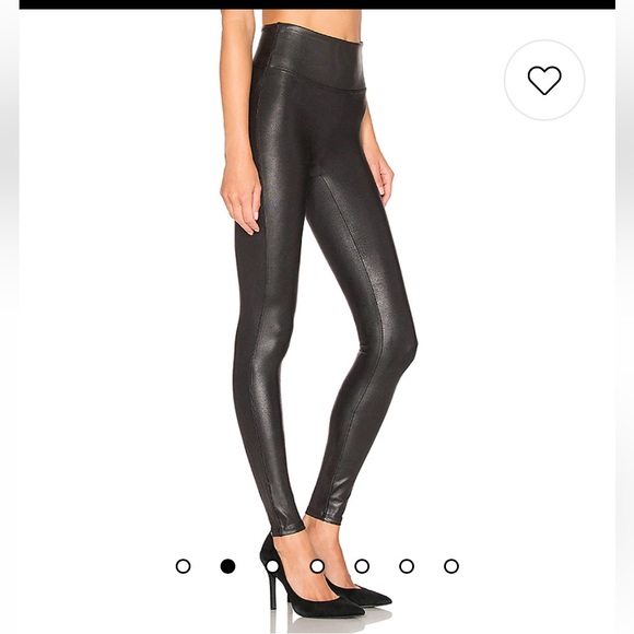 Spanx Faux Leather Shiny Leggings Black M - Picture 3 of 14